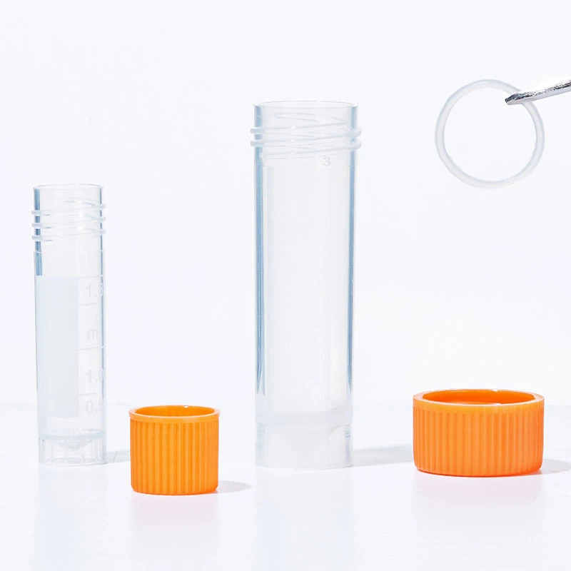 1.5ml 1.8ml 5ml Disposable Sample Tubes Flat Bottom Freezing Cryovials Orange Blue Red Cap