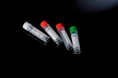 PP Cryovials 2.0ml 멸균 바닥 바코드 극저온 약병