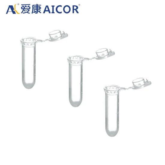 Aicor 의료 플라스틱 PP 재료 실험실 사용 뚜껑이 있는 1.5ml 원심 분리기 튜브 사용